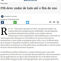 PIB deve andar de lado at o fim do ano